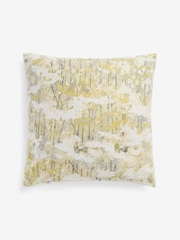 Ochre Yellow 50 x 50cm Renew Abstract Floral Print Cushion - Image 4 of 6