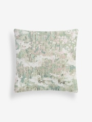 Sage Green 50 x 50cm Renew Abstract Floral Print Cushion - Image 3 of 5