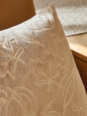 Neutral Cut Velvet Pumpkin Cushion - Image 2 of 5