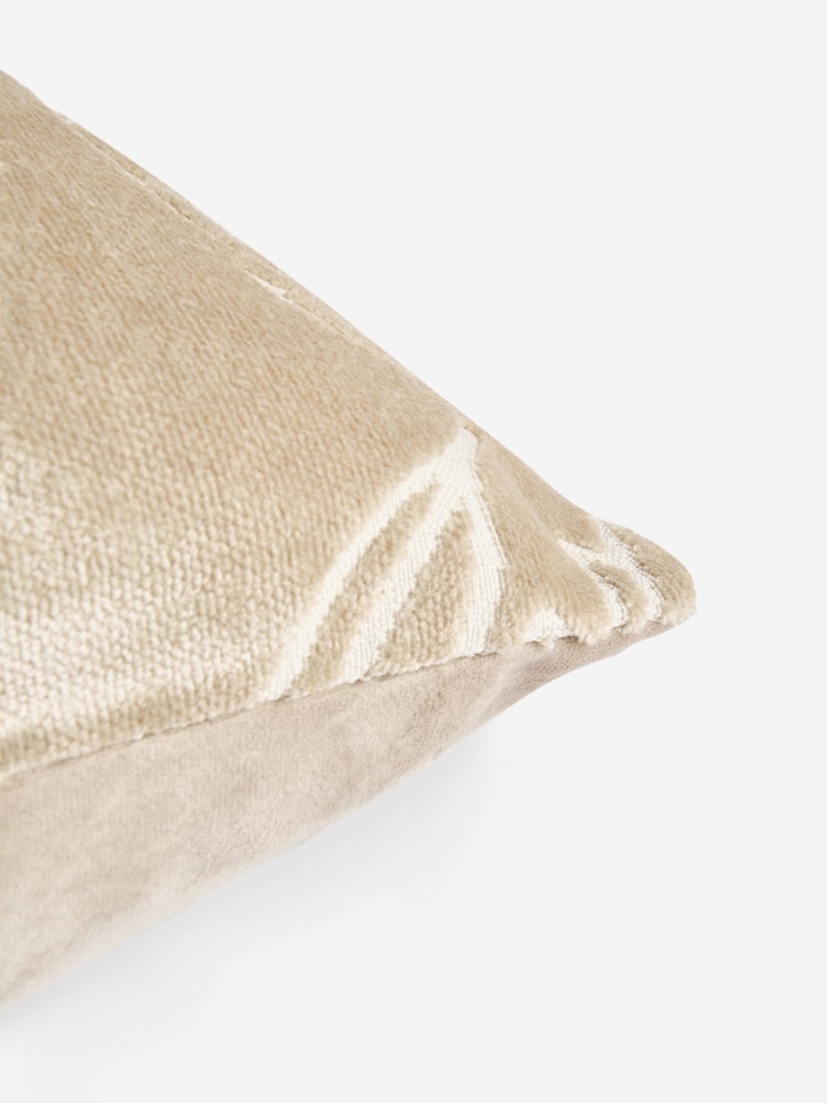 Neutral Cut Velvet Pumpkin Cushion - Image 5 of 5