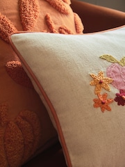 Orange 30 x 40cm Embroidered Pumpkin Cushion - Image 2 of 5