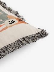Black 43 x 43cm Embroidered Halloweeen Scene Cushion - Image 2 of 5