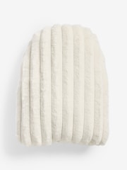Ivory 3D Faux Fur Ghost Shaped Cushion - Image 4 of 5