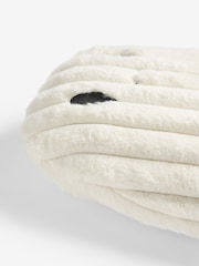 Ivory 3D Faux Fur Ghost Shaped Cushion - Image 5 of 5