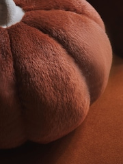 Orange 3D Faux Fur Pumpkin Cushion - Image 4 of 7