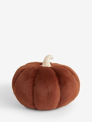 Orange 3D Faux Fur Pumpkin Cushion - Image 5 of 7