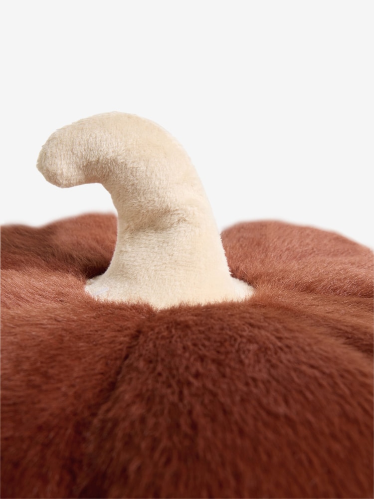 Orange 3D Faux Fur Pumpkin Cushion - Image 7 of 7 Orange 3D Faux Fur Pumpkin Cushion - Image 7 of 7