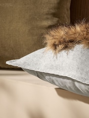 Grey Embroidered Squirrel Cushion - Image 3 of 6