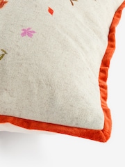 Orange 43 x 43cm Embroidered Autumn Hamish Cushion - Image 3 of 5
