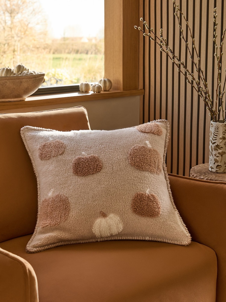 Borg Pumpkin Blanket Stitch Edge Cushion - Slika 1 iz 5