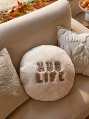 Ivory Faux Fur Hug Life Hand Warmer Cushion - Image 1 of 6