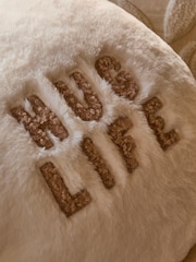 Ivory Faux Fur Hug Life Hand Warmer Cushion - Image 3 of 6