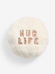 Ivory Faux Fur Hug Life Hand Warmer Cushion - Image 4 of 6