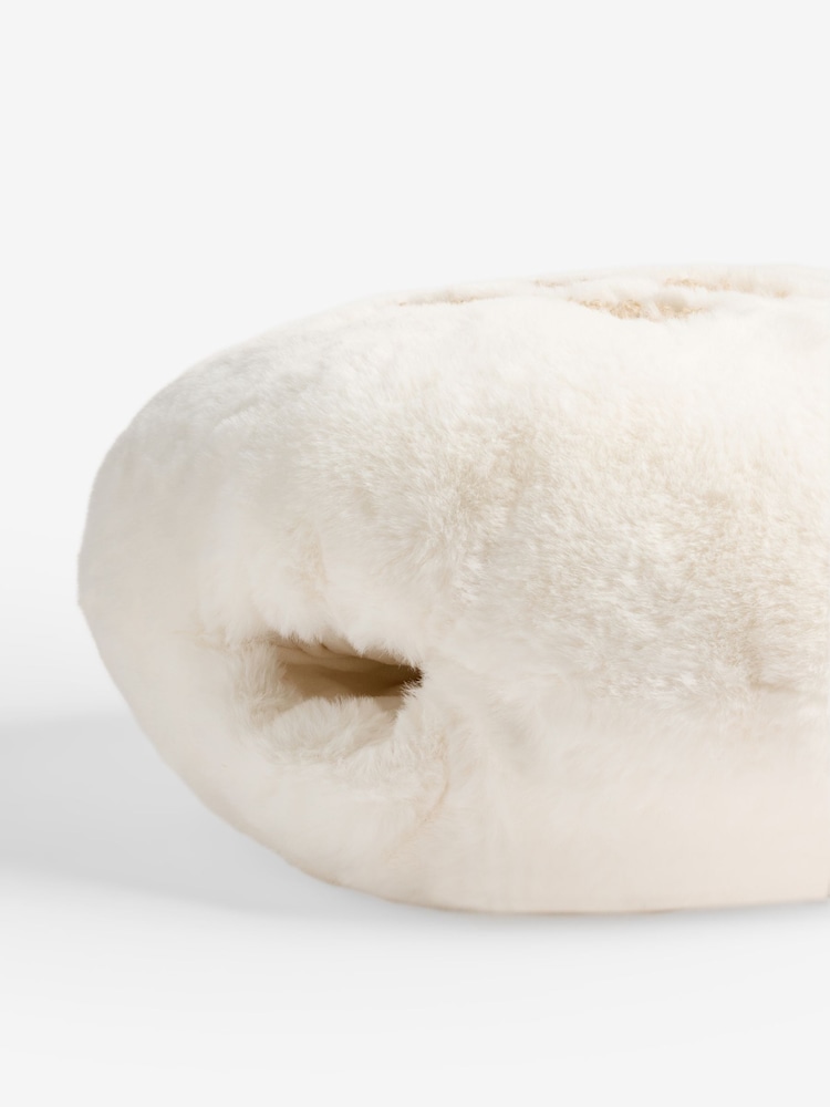 Ivory Faux Fur Hug Life Hand Warmer Cushion - Image 6 of 6