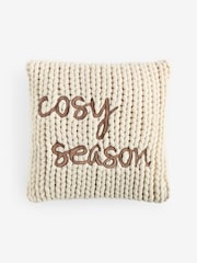 Cosy Season Slogan Kniited Cushion - Slika 3 iz 5