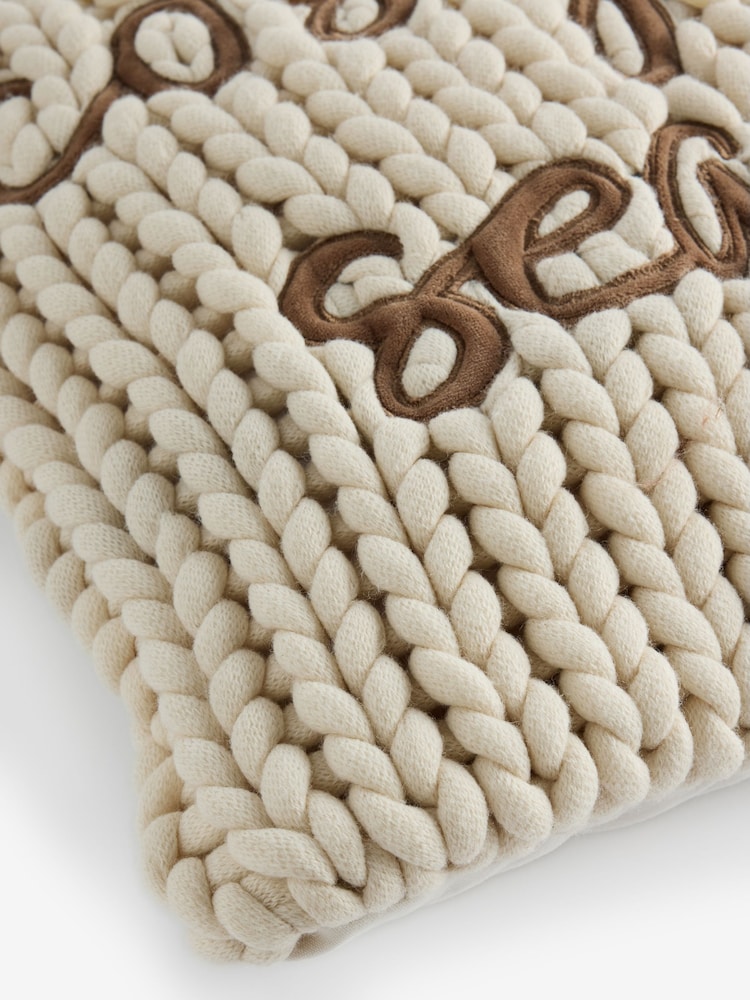Cosy Season Slogan Kniited Cushion - Slika 5 iz 5