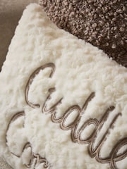 Ivory 50 x 30cm Cuddle Corner Slogan Faux Fur Cushion - Image 4 of 5