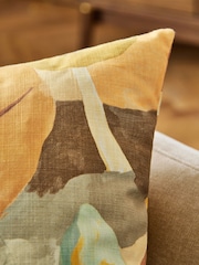 Ochre Yellow Printed Abstract House Cushion - Image 2 of 5