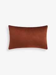 Orange 40 x 59cm Cut Velvet Floral Print Cushion - Image 4 of 5