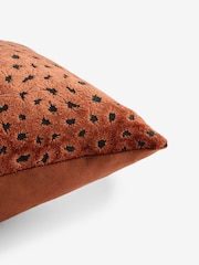 Orange 40 x 59cm Cut Velvet Floral Print Cushion - Image 5 of 5