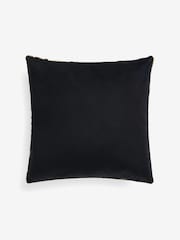 Black/Gold 43 x 43cm Cut Velvet Faux Tiger Cushion - Image 4 of 5