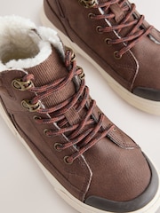 Chocolate Brown Wide Fit (G) Warm Lined High Top Boots - Image 3 of 6
