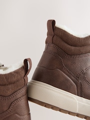 Chocolate Brown Wide Fit (G) Warm Lined High Top Boots - Image 5 of 6
