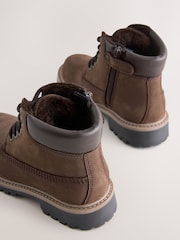 Chocolate Brown Standard Fit (F) Leather Lace Up Work Boots - Image 4 of 5