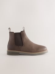 Chocolate Brown Wide Fit (G) Leather Chelsea Boots - Image 2 of 5