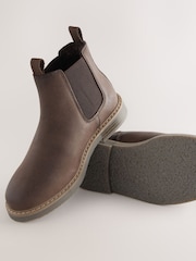Chocolate Brown Wide Fit (G) Leather Chelsea Boots - Image 3 of 5