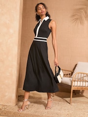 Love & Roses Black Sleevless Tailored Ponte Jersey Dress - Image 3 of 4