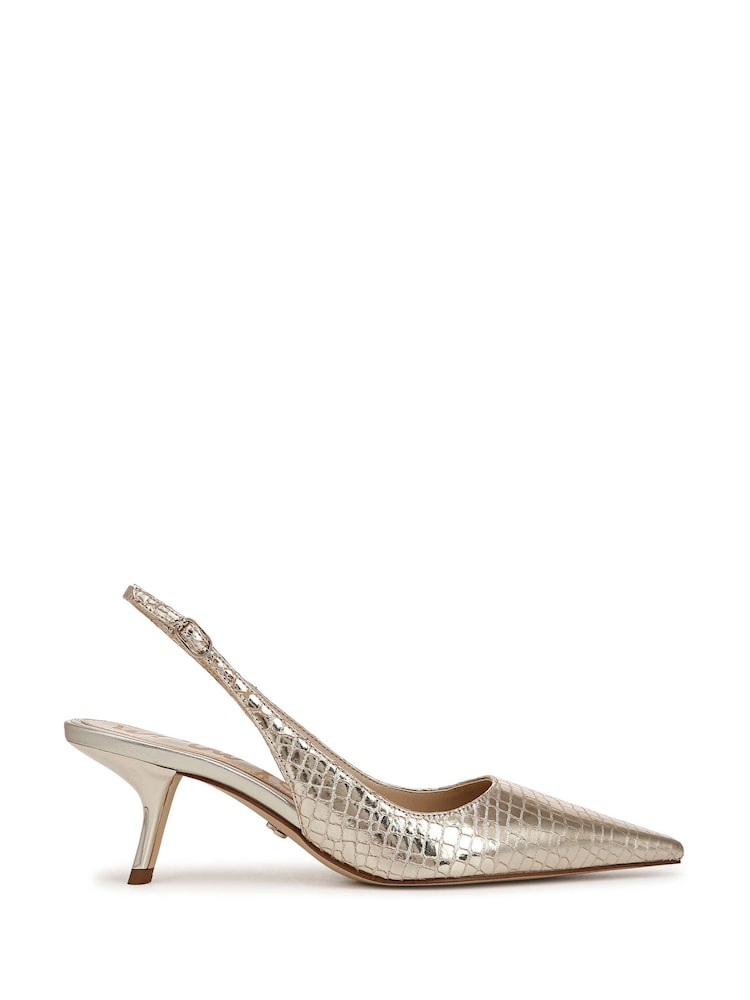Sam Edelman Regular Fit Gold Bianka Sling Slingbacks - Image 1 of 6