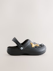 Black Football Print - Warm Lined Slipper Clogs - Imagen 2 de 5