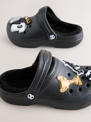 Black Football Print - Warm Lined Slipper Clogs - Imagen 4 de 5