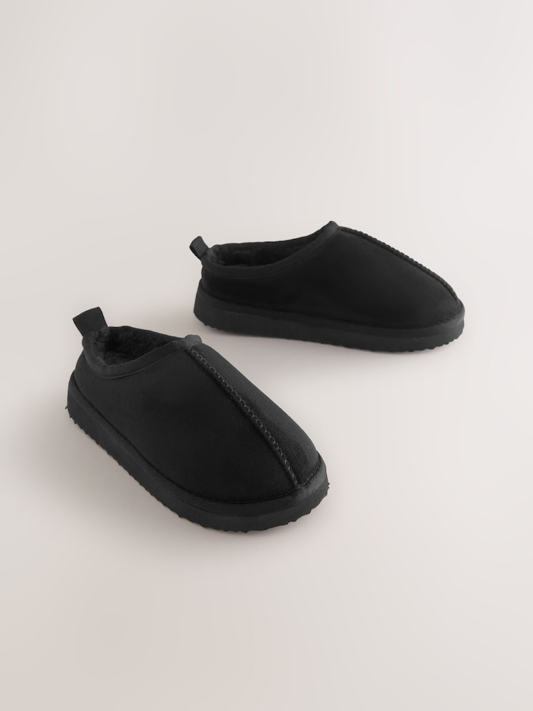 Black Cosy Mule Slippers - Image 1 of 5