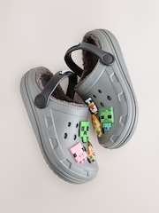 Grey Minecraft Warm Lined Slipper Clogs - Image 5 of 5