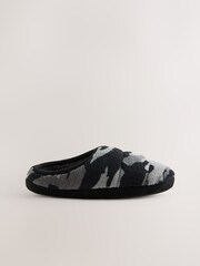 Grey Camo Warm Lined Slipper Mules - Image 2 of 5