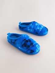 Azul fútbol - Pantuflas estilo chinela con forro cálido - Imagen 1 de 5
