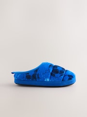 Azul fútbol - Pantuflas estilo chinela con forro cálido - Imagen 2 de 5