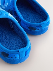 Azul fútbol - Pantuflas estilo chinela con forro cálido - Imagen 3 de 5