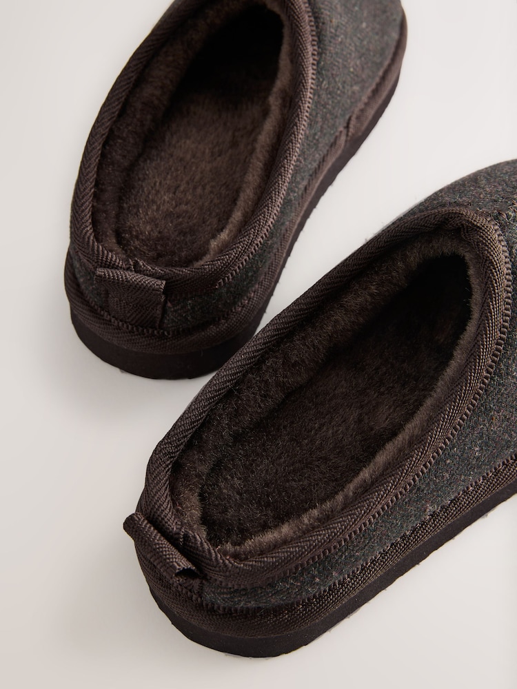 Chocolate Brown Herringbone Cosy Mule Slippers - Image 10 of 10 Chocolate Brown Herringbone Cosy Mule Slippers - Image 10 of 10