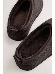 Chocolate Brown Herringbone Cosy Mule Slippers - Image 3 of 10