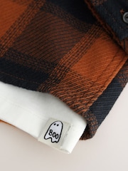 Rust/Black Halloween Long Sleeve Check Shirt and T-Shirt Set (3mths-7yrs) - Image 10 of 11