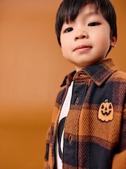 Rust/Black Halloween Long Sleeve Check Shirt and T-Shirt Set (3mths-7yrs) - Image 3 of 11