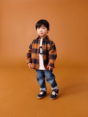 Rust/Black Halloween Long Sleeve Check Shirt and T-Shirt Set (3mths-7yrs) - Image 4 of 11