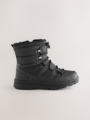 Black Thinsulate Lined Waterproof Snow Boots - Image 2 of 5