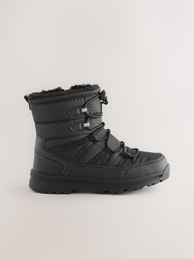 Black Thinsulate Lined Waterproof Snow Boots - Image 2 of 5