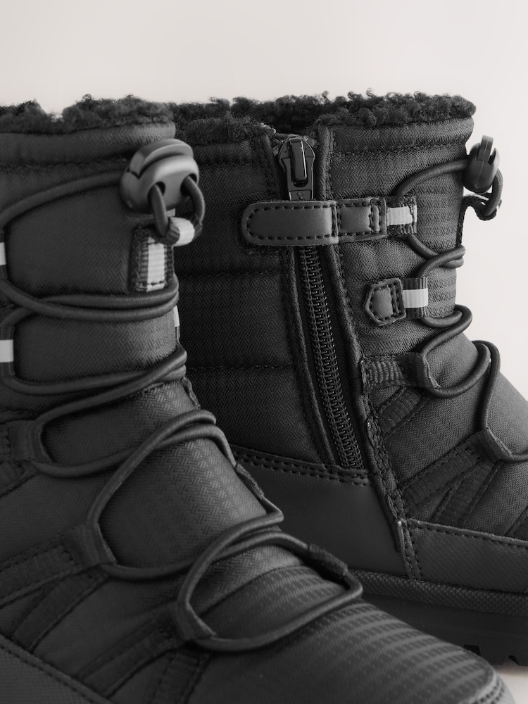 Buy Black Thinsulate Lined Waterproof Snow Boots from Next USA display picture 1