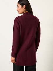 Rojo burdeos - FatFace Longline Knitted Cardigan - Imagen 2 de 5