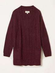 Rojo burdeos - FatFace Longline Knitted Cardigan - Imagen 5 de 5